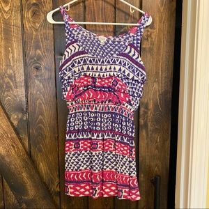 Casual boho print mini dress, size small